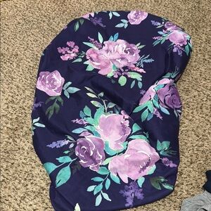 Floral Print Fabric with Purple Roses